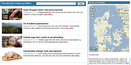 Kortet med de to sureste smiley-typer inden for de seneste 30 dage opdateres af sig selv.